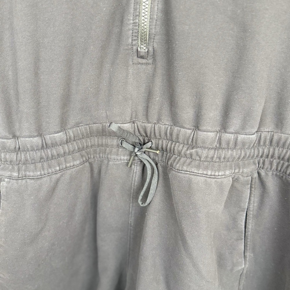 Athleta Retroterry Romper Black Zip Front Athleisure Preppy Sz XL Tennis Sporty - Picture 8 of 9